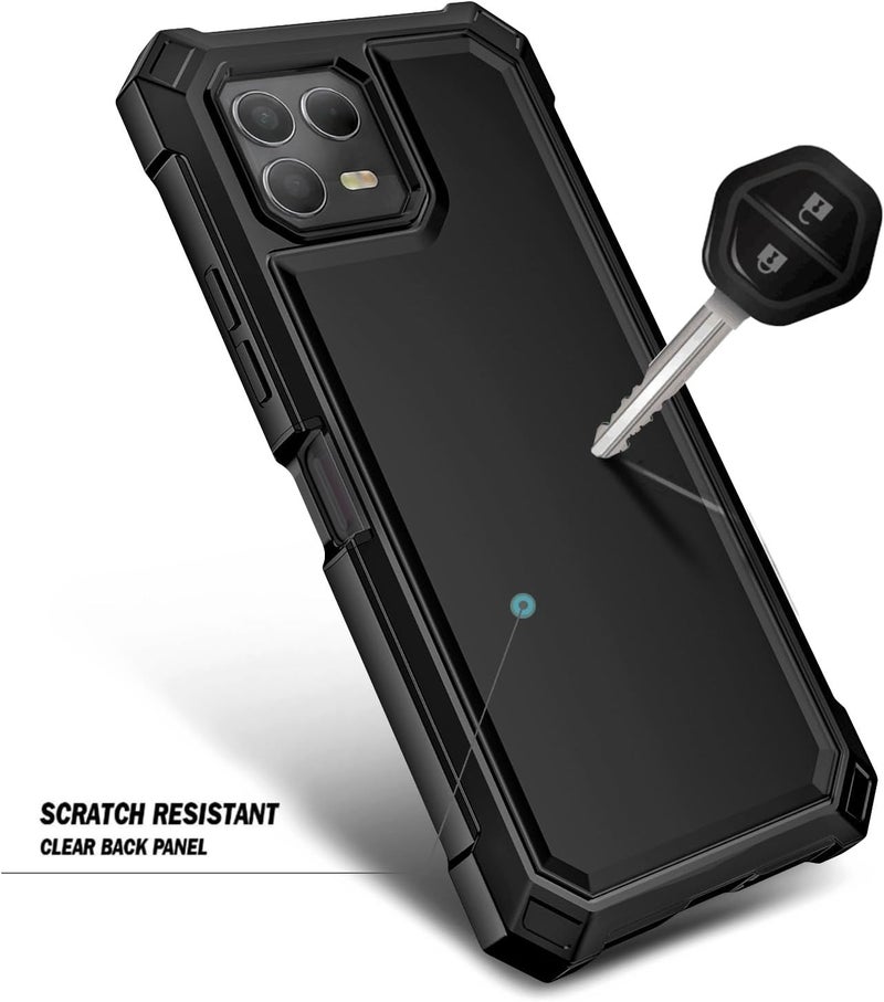 NZND Designed for T-Mobile REVVL 8-Pro Phone Case, Black | with Screen Protector, Full-Body Shockproof Protective Rugged Impact Resist Bumper Cover - Image 4